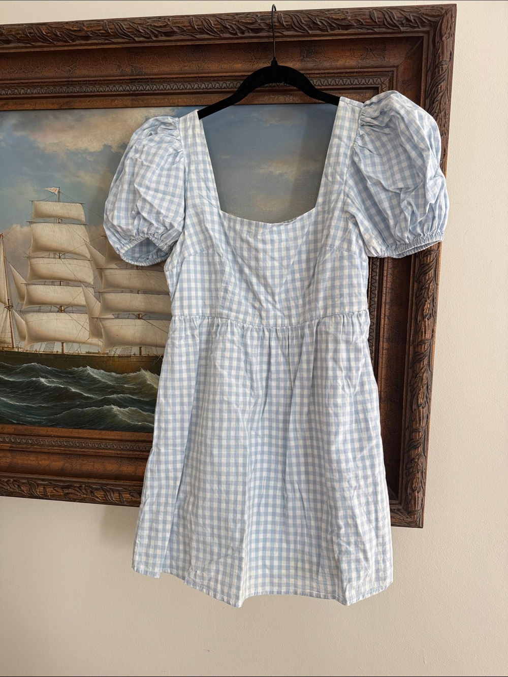 Abound Light Blue and White Gingham Mini Dress